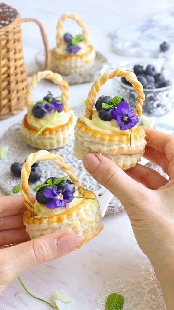 Puff Pastry Fruit Baskets Assorted