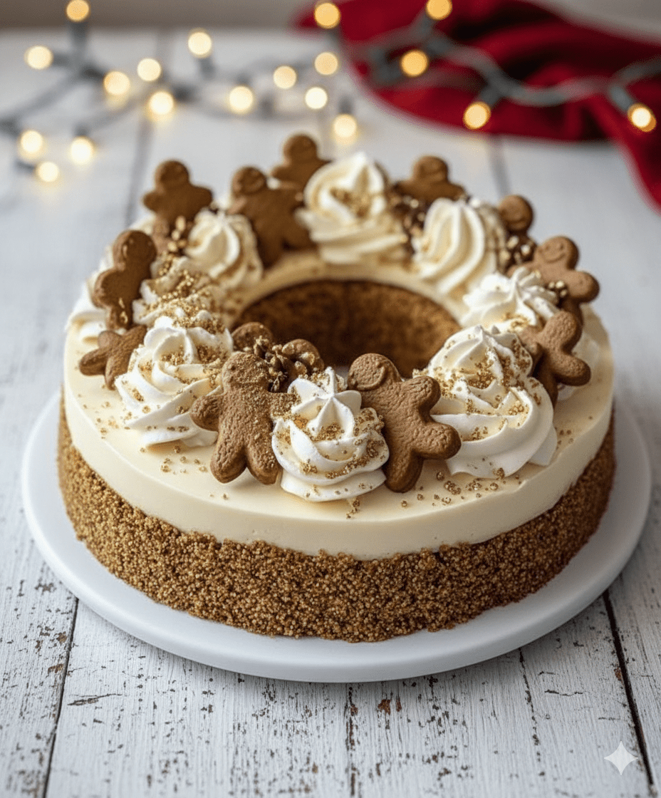 Gingerbread Cheesecake Wreath Cake Recipe