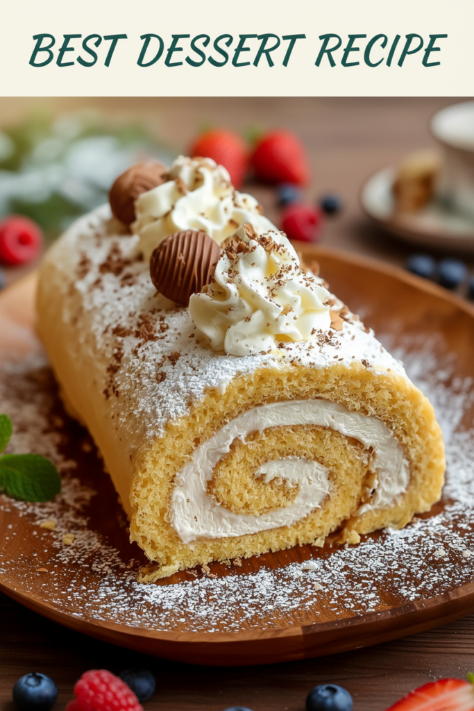 Vanilla Swiss Roll Cake
