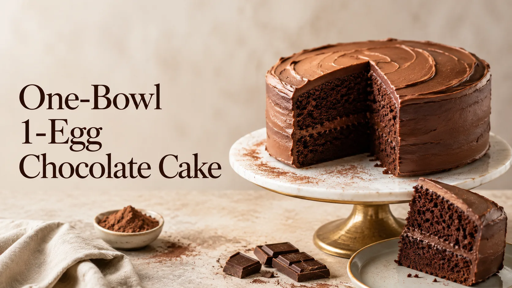 One-Bowl 1-Egg Chocolate Cake