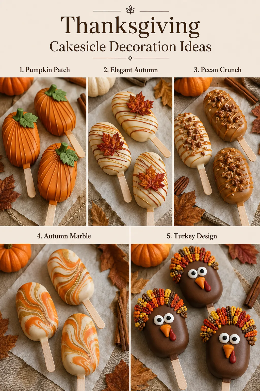 Thanksgiving pumpkin spice cakesicles with cream cheese