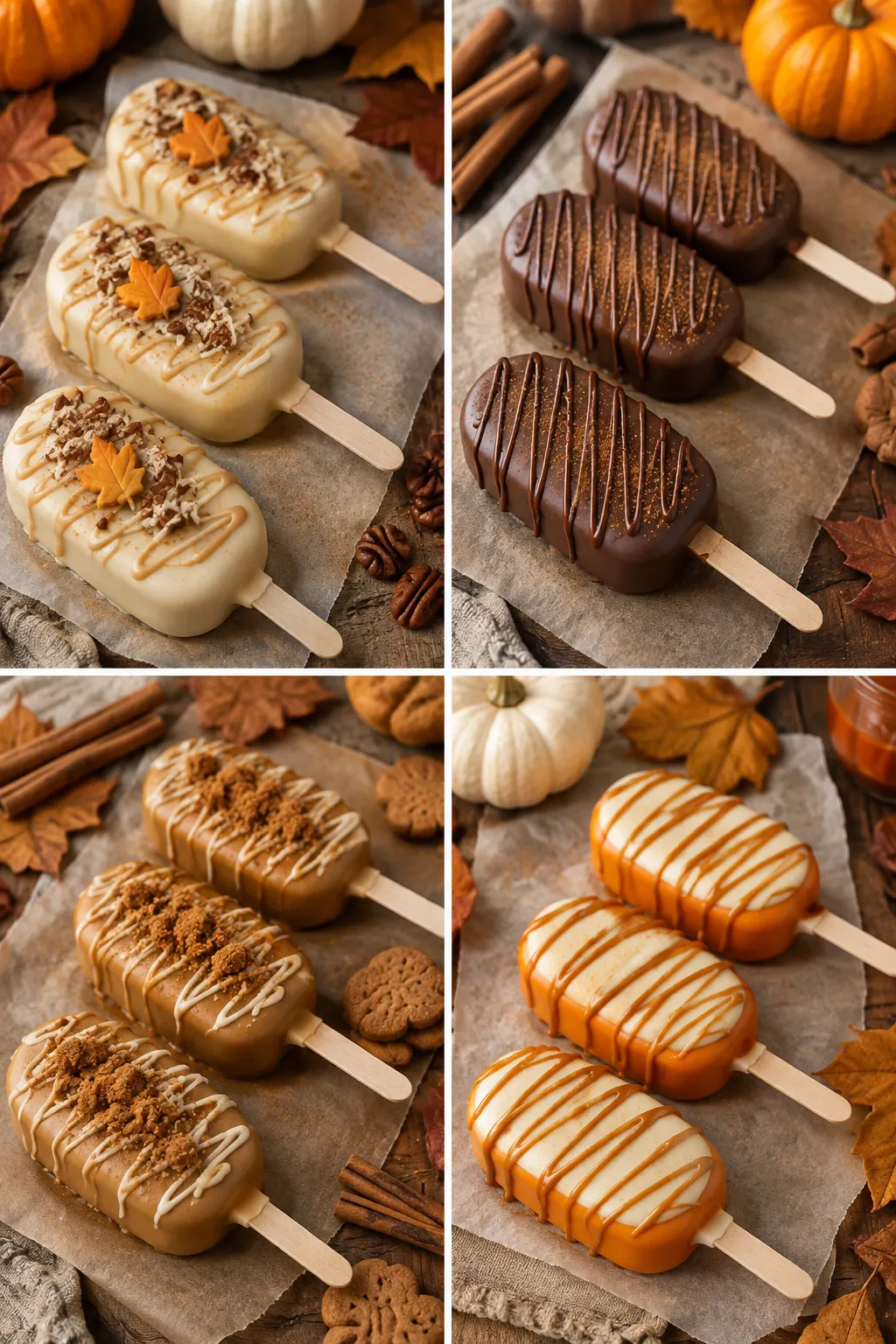 Thanksgiving pumpkin spice cakesicles with cream cheese