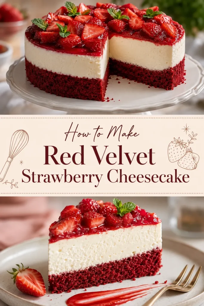 Red Velvet Strawberry Cheesecake