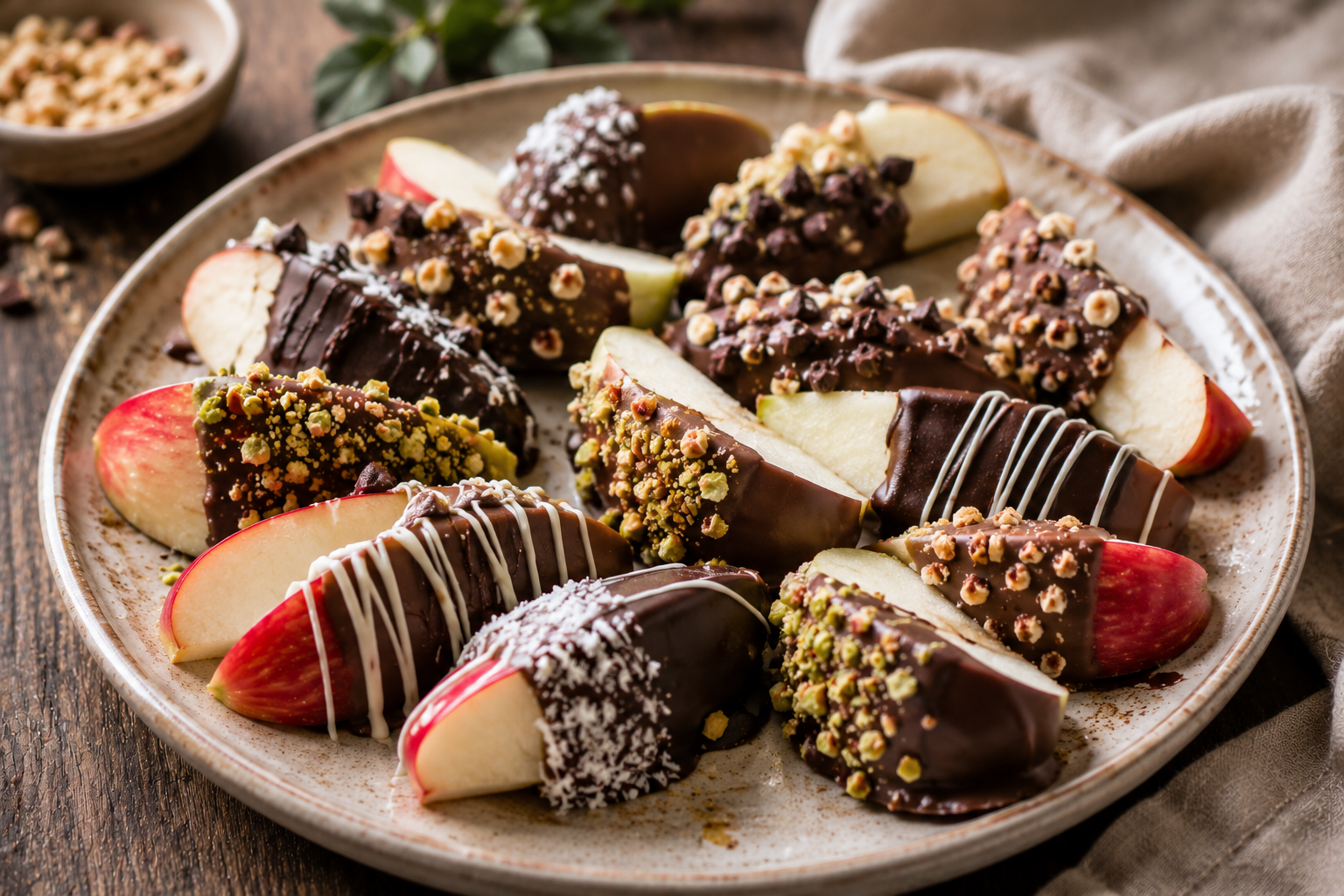 chocolate dipped apples