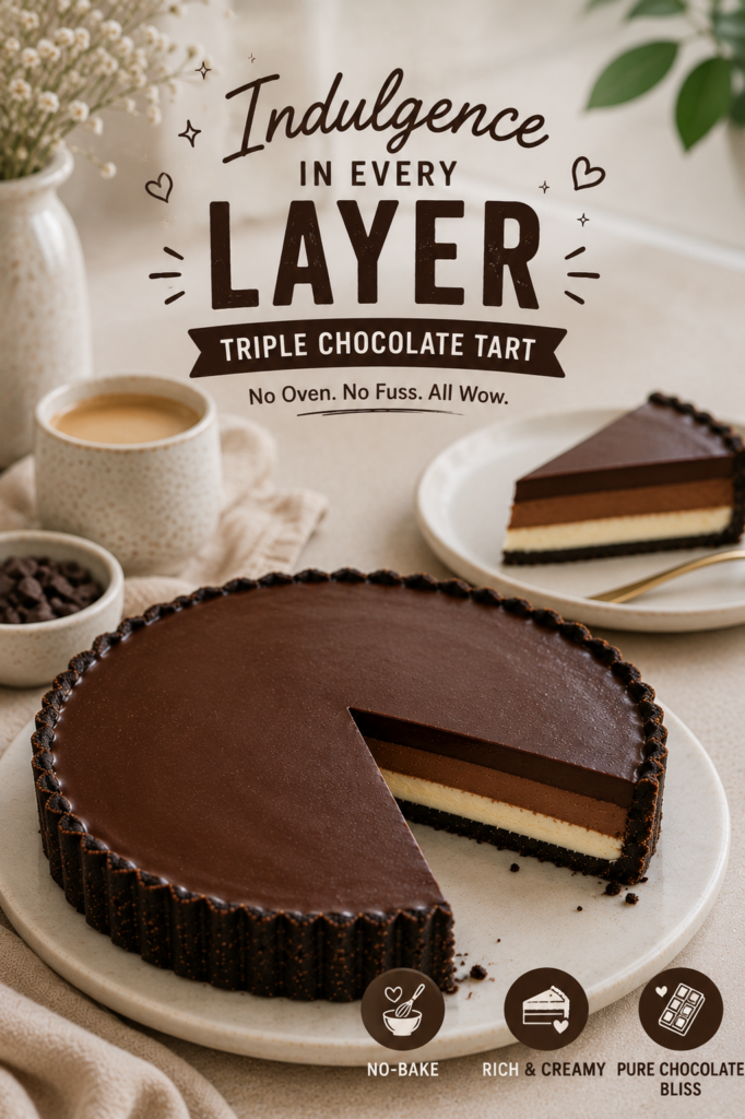 No-Bake Triple Chocolate Tart