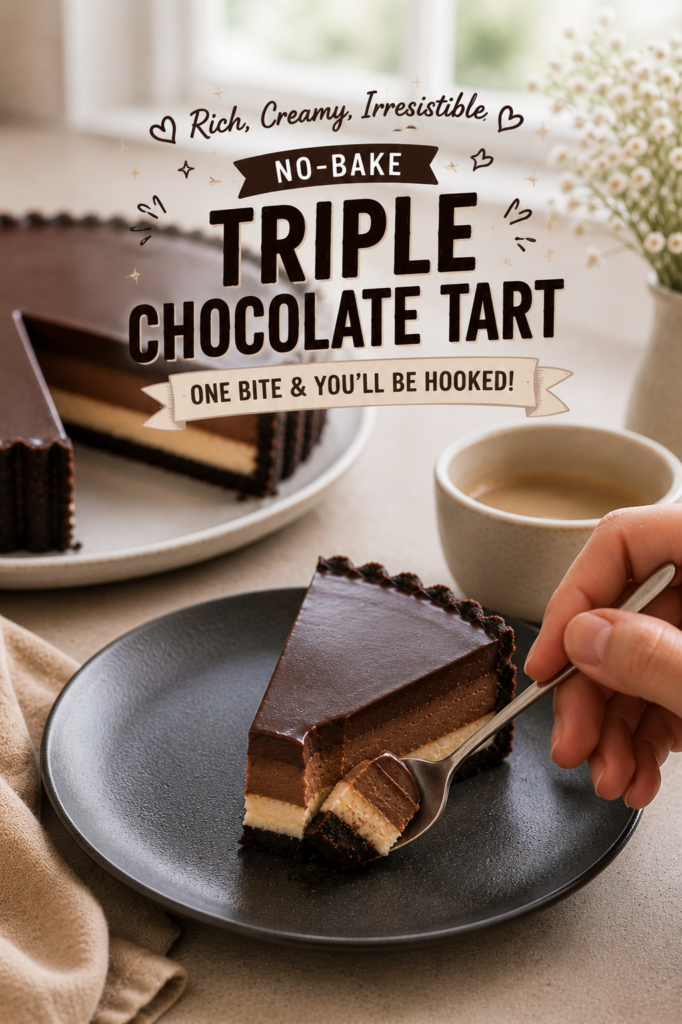 No-Bake Triple Chocolate Tart