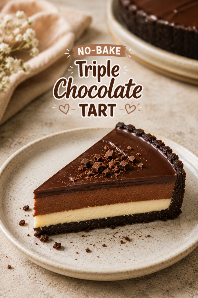 No-Bake Triple Chocolate Tart