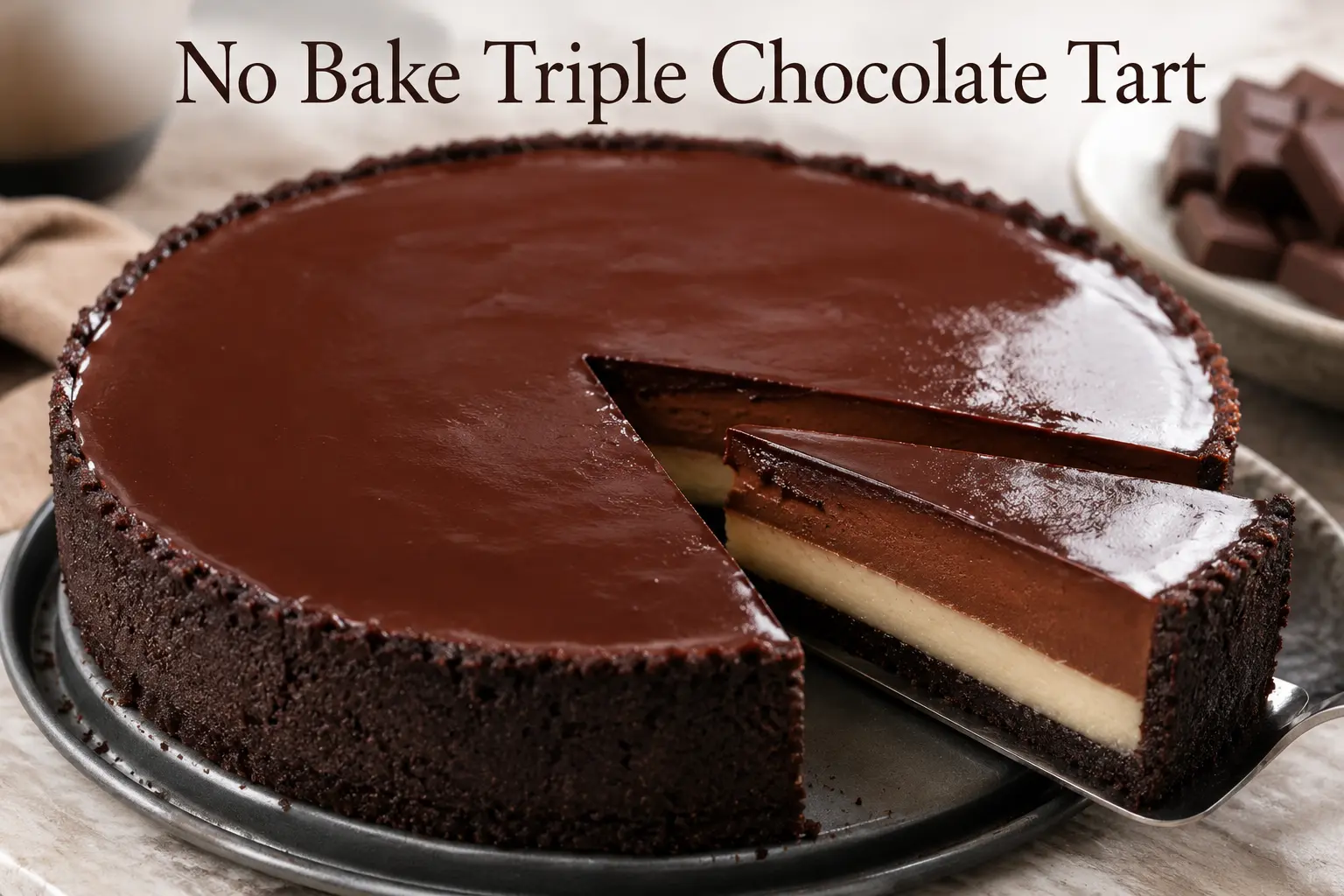 No-Bake Triple Chocolate Tart
