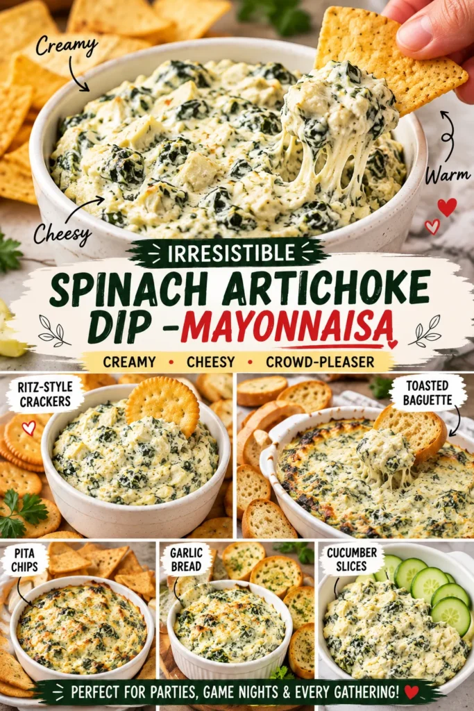 spinach artichoke dip -mayonnaisa 