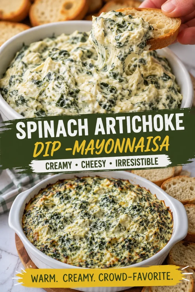 spinach artichoke dip -mayonnaisa 
