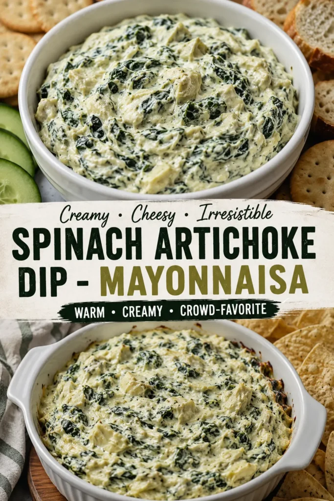 spinach artichoke dip -mayonnaisa 