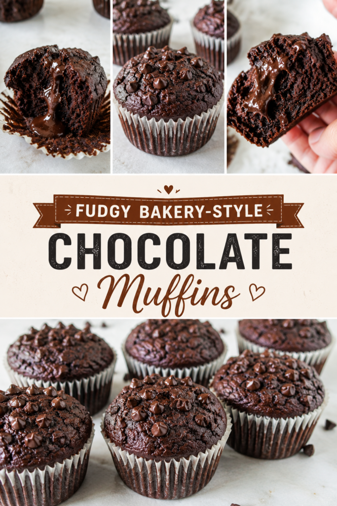 Fudgy Bakery-Style Chocolate Muffins