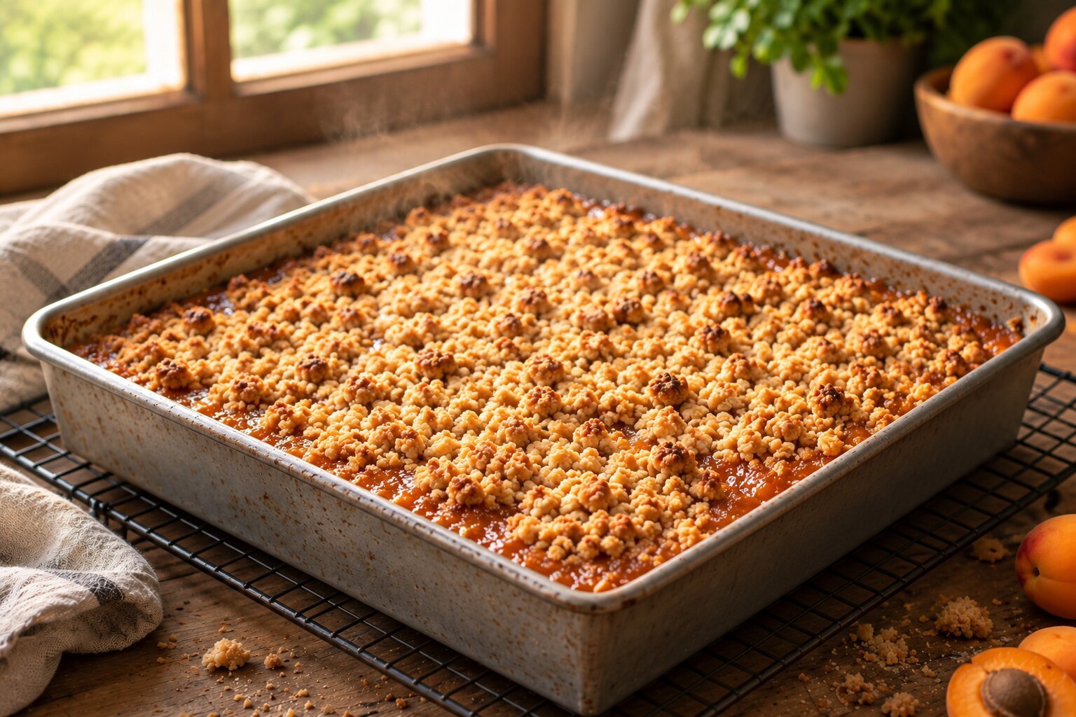Fresh Apricot Crumble Bars