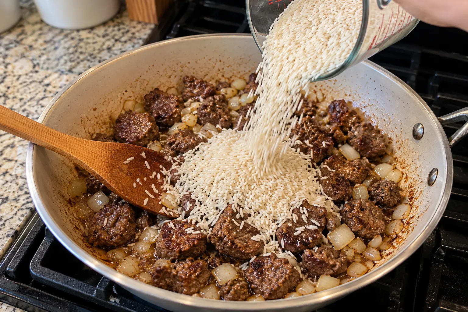 cheesy hamburger rice casserole recipe