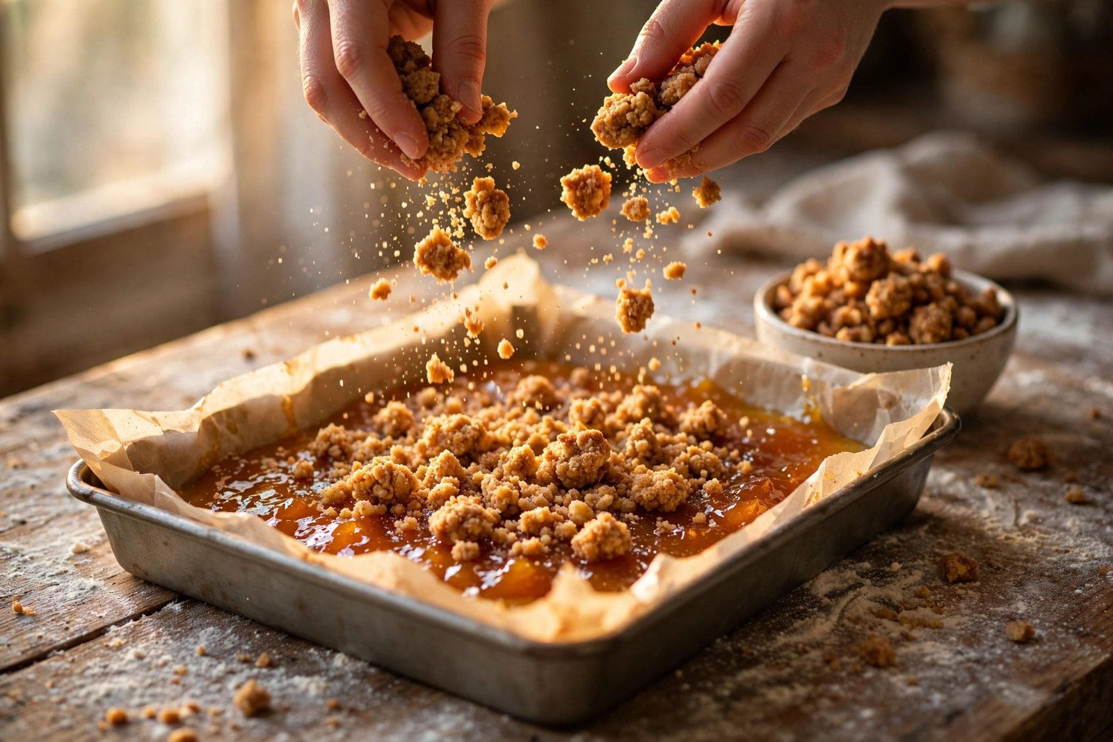 Fresh Apricot Crumble Bars