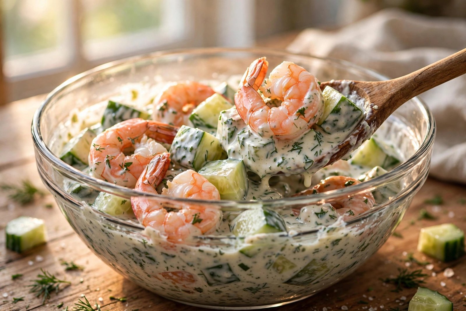 Creamy Cucumber Shrimp Salad