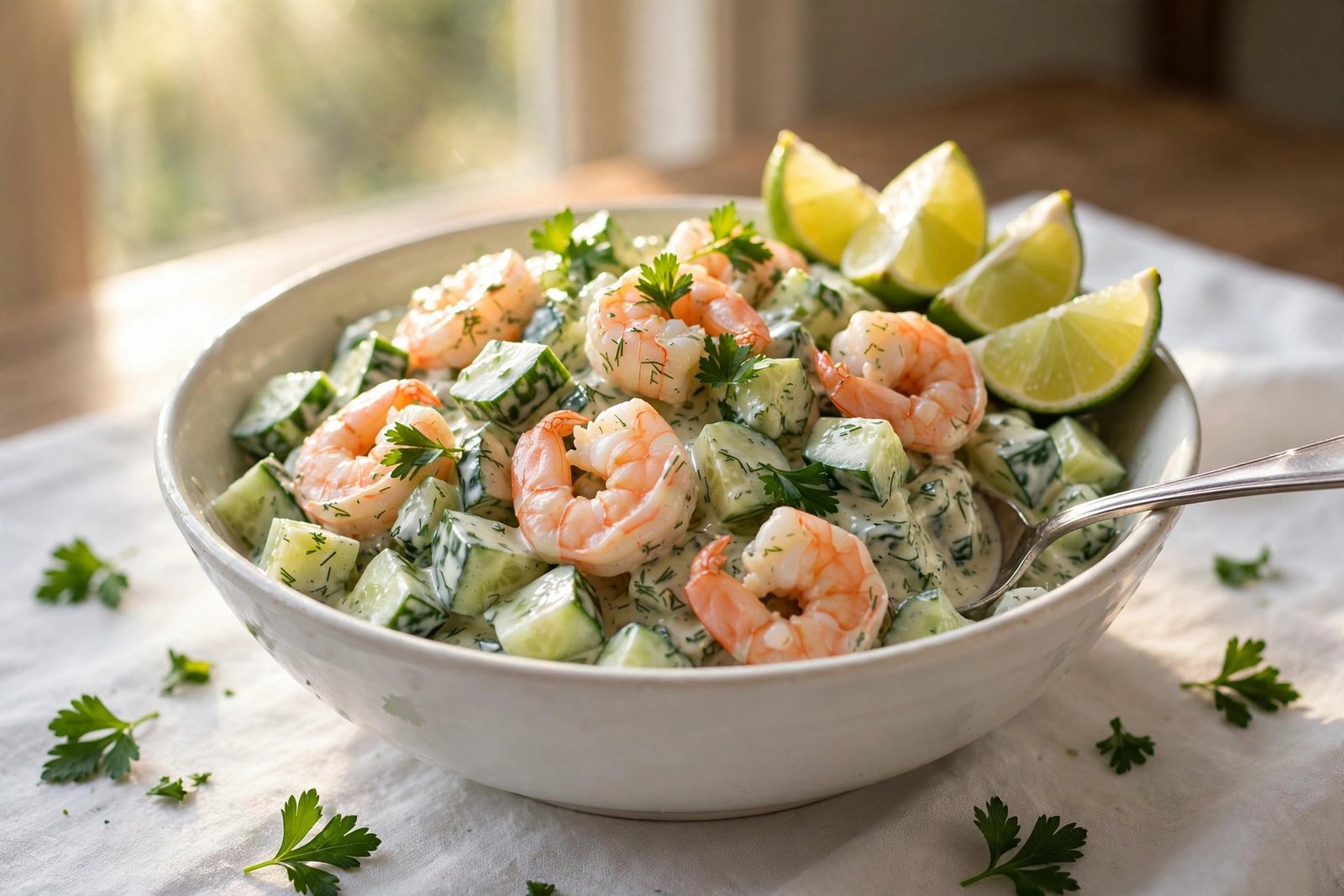 Creamy Cucumber Shrimp Salad