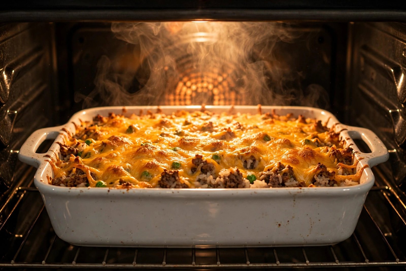 Cheesy Hamburger Rice Casserole Recipe